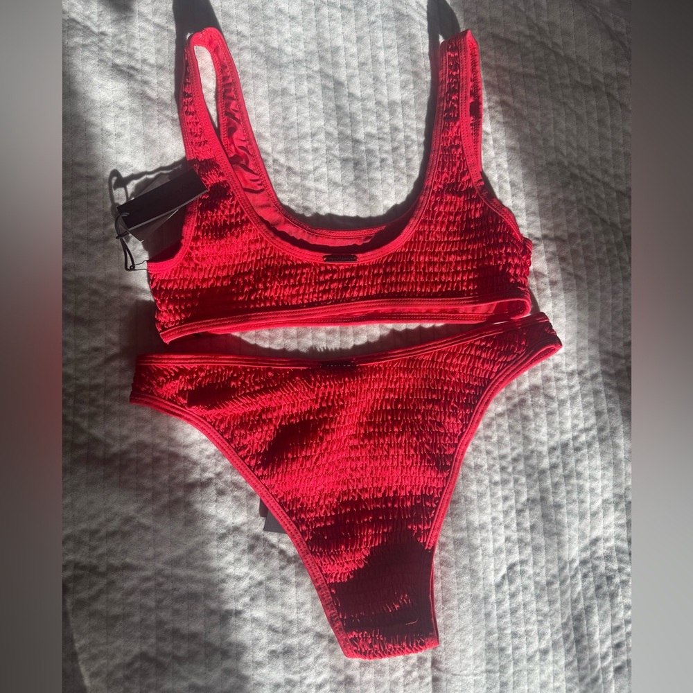 Kendall & Kylie Red Henley Style Bikini Set - Picture 4 of 9